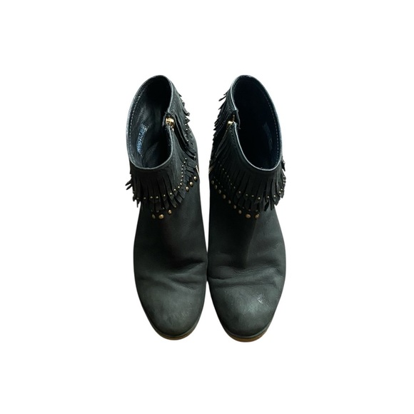 UGG Ariane Black Studded Nubuck Fringe wedge boots - Picture 2 of 15